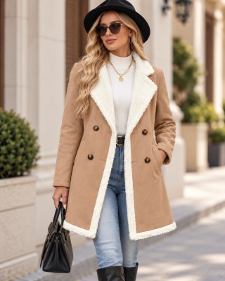 Płaszcz Plus Size Khaki Beżowy Korzuszek Duże rozmiary Kurtka